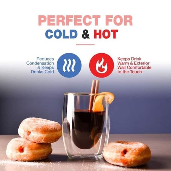 Eparé Wine Glasses Double-Walled Stemless Glassware 
– 13oz Set of 4 - Picture 3 of 4